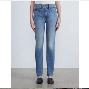 L148 Denim Reeve Straight Jean Size 32 Medium Wash Faded Skyline Quiet Luxury